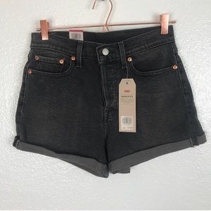 Levi’s Wedgie Fit Grey/ Black High Waisted Shorts